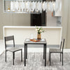 3 Pcs Compact Dining Table 2 Chairs Set Wooden Metal Legs Kitchen Breakfast Bar