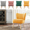 Velvet Oyster Occasional Chair Fluted Bedroom Living Room Accent Seat Wood Legs
