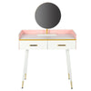 Modern Dressing Table Stool Bedroom Vanity Set Makeup Desk W/ Mirror & 2 Drawers