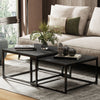 Genuine Marble Coffee Table Set of 2 Square Centre Table Side Table Home Display