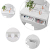 Dressing Table with LED Bulbs Mirror Makeup Desk Vanity Table Stool Set Bedroom