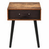 Industrial Nightstand Wooden Bedside Table Removable Fabric Drawer End Table