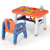 Kids Table and Chair Set Children Activity Art Study Desk Set W/ Building Blocks