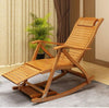 Adjustable Bamboo Rocking Chair Folding Lounger Recliner Armchair Garden Patio