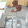 Set of 2 Diamond Chrome&Gas Lift Swivel Faux Leather Kitchen Breakfast Bar Stool