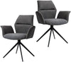 2PC Ergnomic Fabric Accent Dining Chairs Kitchen Living Room w/ Steel Leg