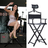 Black Aluminum Frame Makeup Artist Chair Outdoor Portable Folding Director Chair