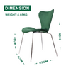 Dining Chairs Set of 6 Velvet Padded Seat Chrome Legs Kitchen Home Office Green