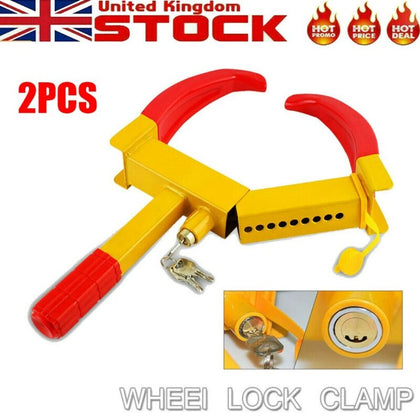 2PCS Wheel Clamp Car Caravan Trailer Motorhome Security Lock Anti-theft Claw UK