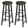 2 x Bar Stools Retro Breakfast Kitchen Bar High Chairs MDF Seat Metal Legs