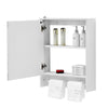 Bathroom Cabinet Mirror LED Storage 1 Door 2 Shelf Towel Hanger Wall-mounted