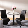 90cm Tempered Round Table Clear Glass Chrome Base Leg Dinner Kitchen Furniture