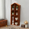 Wall Mounted Floating Shelf Wooden House Shaped 7 Cube Storage Display Cabinet