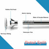 50-240cm Spring Loaded Net Voile Extendable Tension Shower Curtain Rail Pole Rod