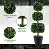 75CM Artificial Boxwood Topiary Tree Fake Triple Square Shaped Boxwood Plant