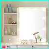 White Dressing Table Mirror with Lights Stool Makeup Vanity Set Desk + 6 Drawers