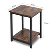 2 Tier Side Sofa Table Small Coffee Tea Table Industrial Wooden Metal End Table
