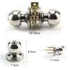 UK Stainless Steel Round Knobs Privacy Passage Entrance Lock Door Entry with Key