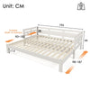 Daybed Wooden 3ft Single Guest Bed Trundle Bed Sofa Bed Frame Solid Pine White