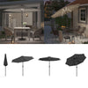 Solar LED Strip Parasol Outdoor Garden Sun Shade Umbrella With Crank Tilt