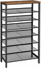 HOOBRO Shoe Rack Shoe Storage Organizer with Slant Adjustable Metal Shelves