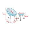 Set of 3 Indoor Outdoor Furniture Garden Patio String Egg Chair & Coffee Table