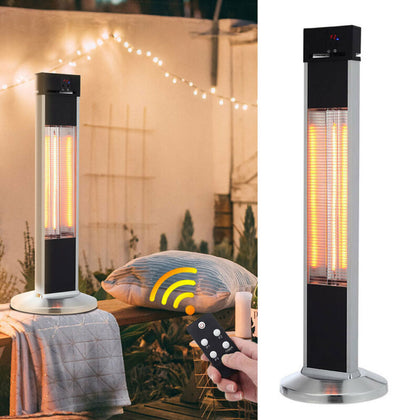 2KW Electric Patio Heater Infrared Outdoor Garden Adjustable Heating With Remote