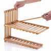 2 Tiers Bamboo Desk Storage Organizer Desktop Display Shelf Rack for Home Office