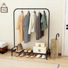 2 in 1 Garment Rack Industrial Clothes Rack w/Storage Shelf Clothes Hanging Rack