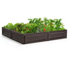 Raised Garden Bed Kit 4’ X 4’ Outdoor Planter Box W/ 8 Metal Stakes HDPE Planter
