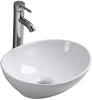 Bathroom Vanity Wash Basin Sink Countertop Oval Curved White Modern 410 x 330mm