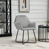 Modern Accent Chair Velvet-Feel Upholstered Lounge Armchair Grey