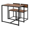 HOMCOM 3 Pcs Table Stool Set Dining Room Bar Modern Style Furniture Metal Frame