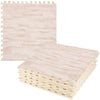 12-24P Wood Grain Floor Mats Gym Eva Foam Interlocking Kid Soft Play Mat 60x60cm