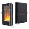 Glass Vertical Electric Fire Hanging Fireplace LED Flames House Heater Remote UK