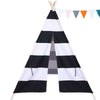 New 165x120x110cm Wigwam Kids Teepee Play Tent Playhouse Child Gift Black Stripe