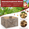 Wooden Xmas Tree Collar Box Christmas Tree Stand Cover w/ Hook & Loop Fasteners