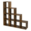 Ladder Style Shelving Unit Vintage Brown Bookcase Open Display Room Divider