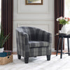 Modern Tartan Fabric Tub Chair Beige or Grey Armchair Occasional Accent Chair