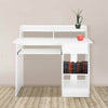 UK Computer Desk with Drawers Storage Shelf Keyboard Tray Laptop Table White