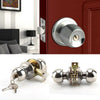UK Stainless Steel Round Knobs Privacy Passage Entrance Lock Door Entry with Key