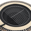 2-in-1 Outdoor Mosaic Fire Pit BBQ Grill Table Stove Patio Heater Firepit Burner