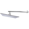 Bathroom Square Shower Mixer Tap Kit Stainless Steel LED Rain Shower Sprayer UK