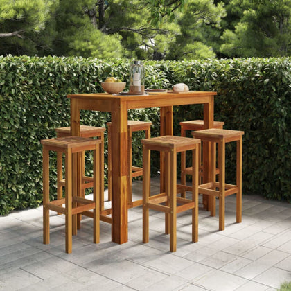 7 Piece Garden Bar Set Solid Wood Acacia R6A3