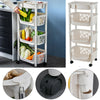 Home Kitchen Storage Unit Shelf Rack Storage Basket w/ Wheel uk 4 Tier