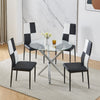 90x90 Round Table and Chairs Round Glass Table with Chairs Dining Table Set of 4