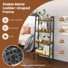 4-Tier Industrial Bookshelf Free Standing Display Shelf Storage Rack for Bedroom