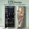 LED Lights Jewelry Cabinet Lockable Wall/Door Mounted Jewelry Armoire W/ Mirror