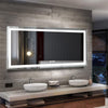 48x24in Rectangle Bathroom Mirror LED Vanity Dimmable Anti-Fog Makeup Wall Mount