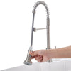 Commercial Kitchen Cold& Hot Tap Pull Out Sprayer Spring Mixer Taps Arm Takeaway